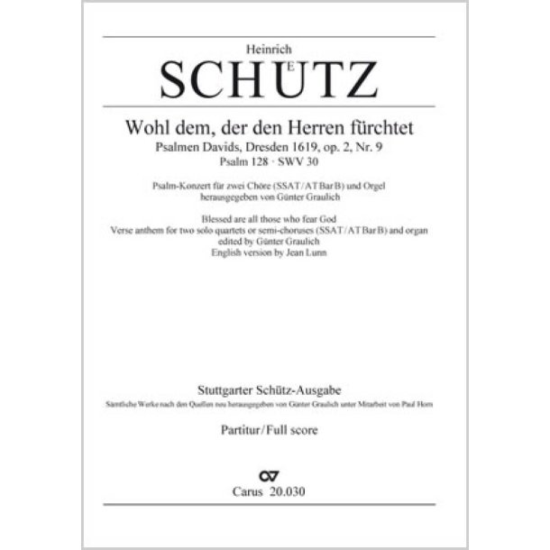 Wohl dem, der den Herren f&uuml;rchtet : aus: Psalmen Davids