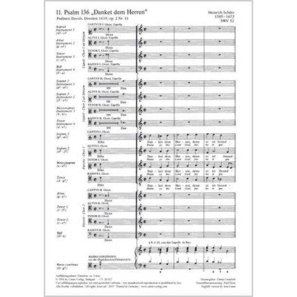 Danket dem Herren, denn er ist freundlich : aus: Psalmen Davids