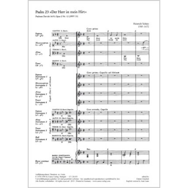 Der Herr ist mein Hirt : aus: Psalmen Davids