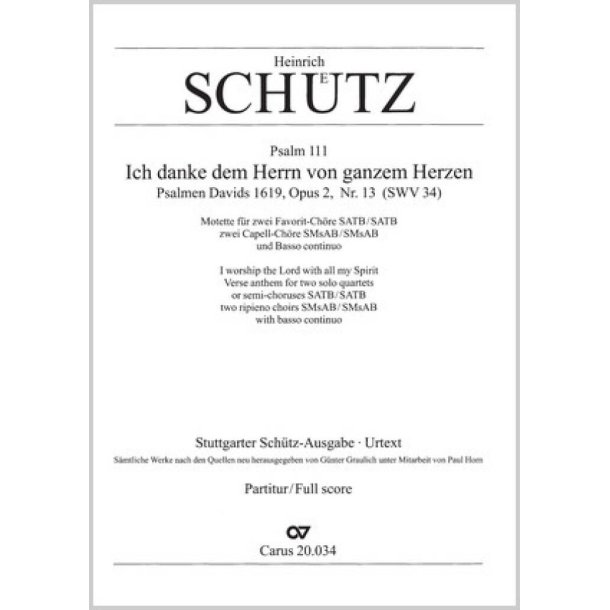 Ich danke dem Herrn von ganzem Herzen : aus: Psalmen Davids