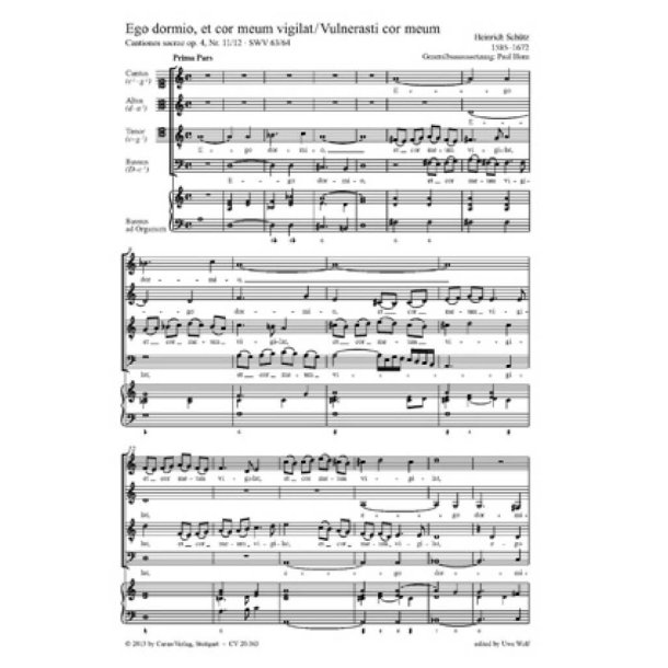 Sch&uuml;tz: Ego dormio- Vulnerasti cor meum
