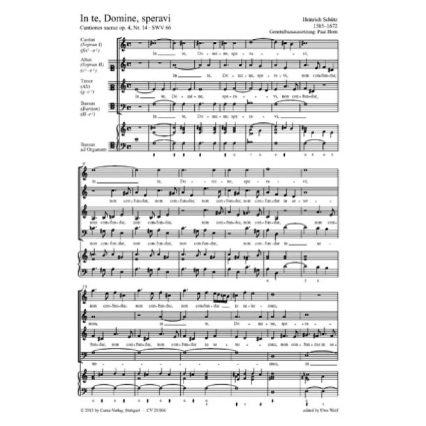In te, Domine, speravi : aus: Cantiones sacrae