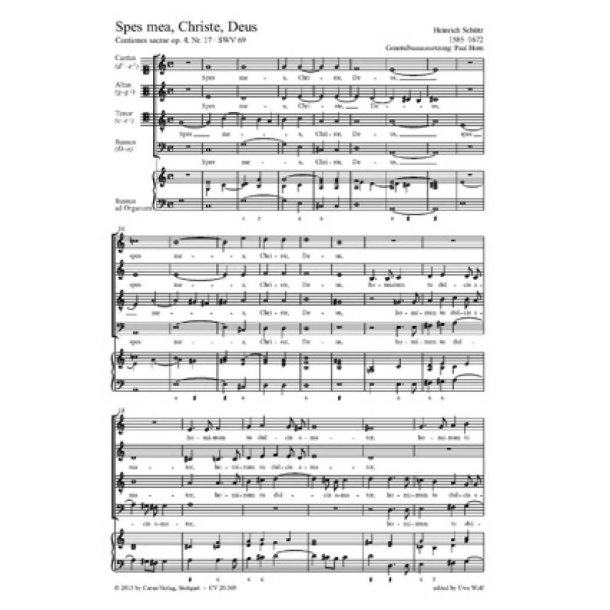 Spes mea Christe Deus : aus: Cantiones sacrae