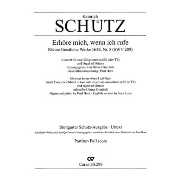 Erh&ouml;re mich, wenn ich dich rufe : aus: Kleine geistliche Konzerte I