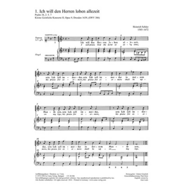 Ich will den Herren loben : aus: Kleine geistliche Konzerte II