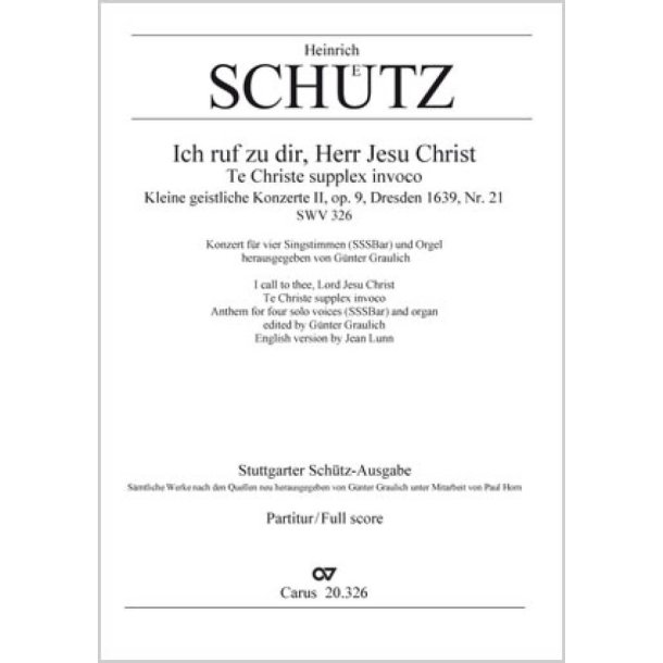 Ich ruf zu dir, Herr Jesu Christ : aus: Kleine geistliche Konzerte II