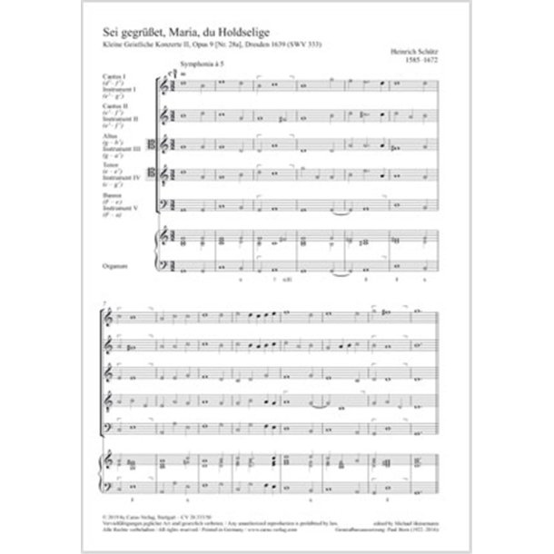 The annunciation : from: Kleine geistliche Konzerte II - SWV 333