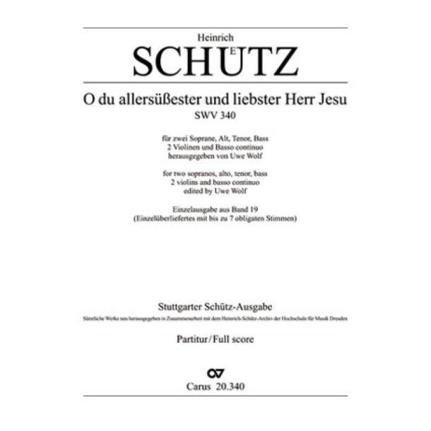 O du allers&uuml;&szlig;ester und liebster Herr Jesu