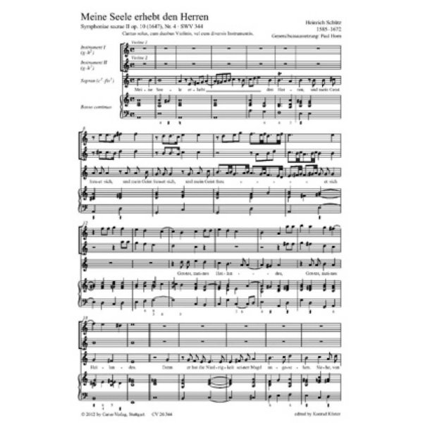 Meine Seele erhebt den Herren : aus: Symphonia sacrae II
