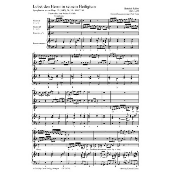 Lobet den Herrn in seinem Heiligtum : aus: Symphonia sacrae II