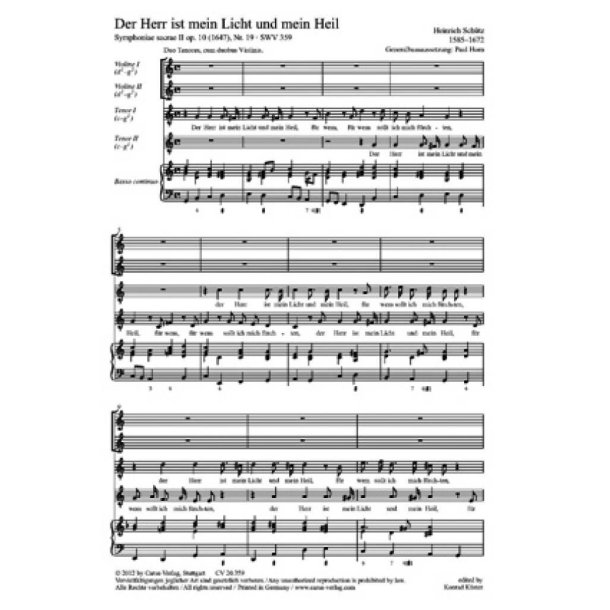 Der Herr ist mein Licht und mein Heil : aus: Symphoniae sacrae II