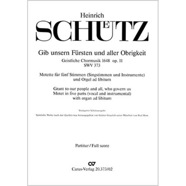 Gib unsern F&uuml;rsten : aus: Geistliche Chormusik