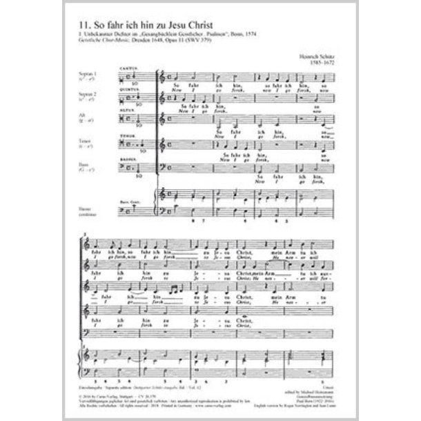 So fahr ich hin zu Jesus Christ : aus: Geistliche Chormusik