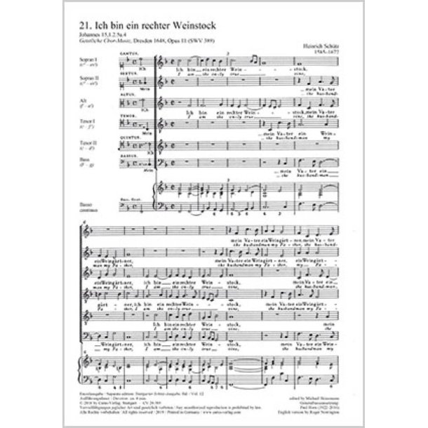 Ich bin ein rechter Weinstock : aus: Geistliche Chormusik