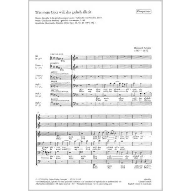 Was mein Gott will, das g'scheh : aus: Geistliche Chormusik