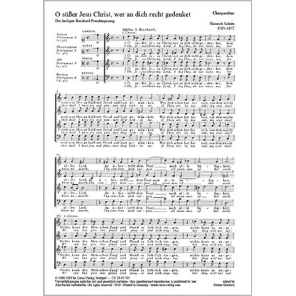 O s&uuml;&szlig;er Jesu Christ, wer an dich : Des heiligen Bernhards Freudengesang. Aus: Zw&ouml;lf geistliche Ges&auml;nge