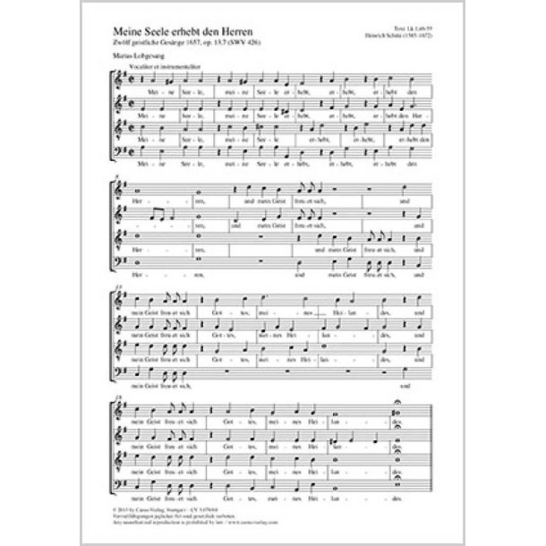 Meine Seele erhebt den Herrn : Magnificat. Aus: Des K&ouml;nigs und Propheten Davids 119. Psalm in 11 St&uuml;cken Opus ultimum