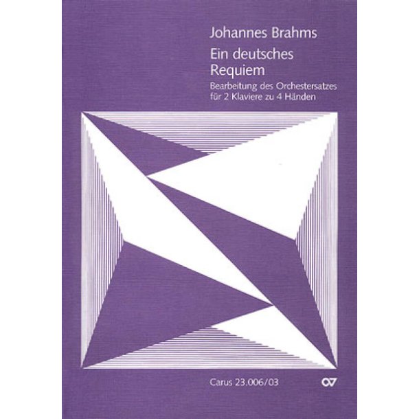 Ein deutsches Requiem : Bearbeitung f&uuml;r zwei Klaviere zu vier H&auml;nden Gr&uuml;ters