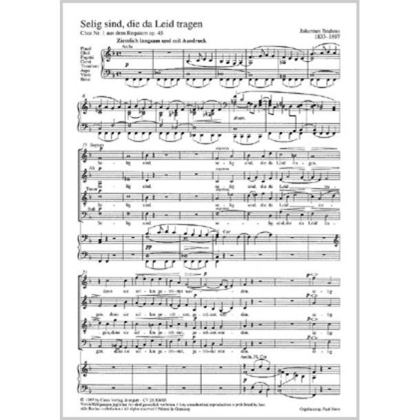 Selig sind, die da Leid tragen : aus: Ein deutsches Requiem