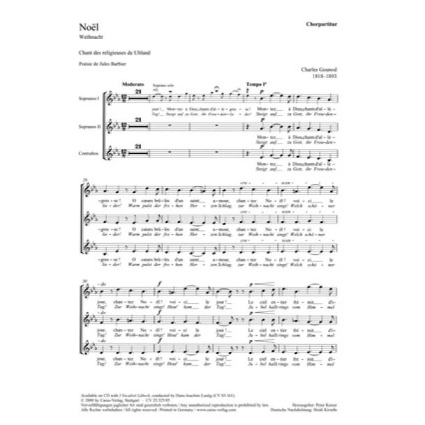 No&euml;l [Weihnachtslied- Steigt auf zu Gott]