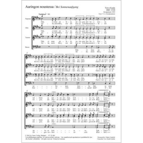 Auringon noustessa [Bei Sonnenaufgang] : E-Dur
