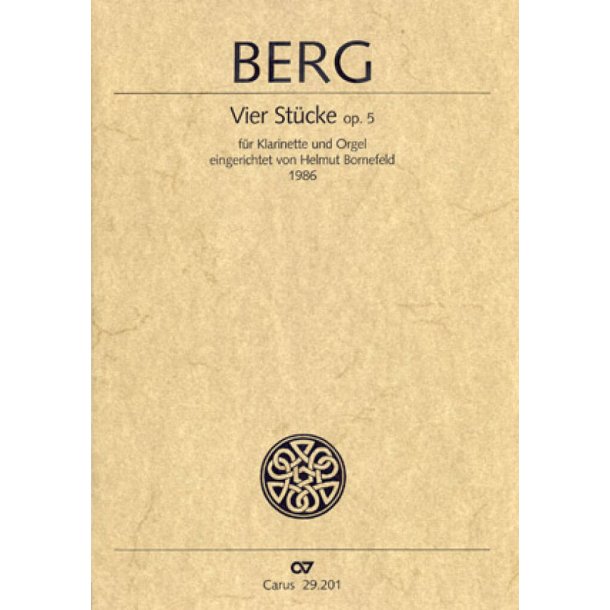 Vier St&uuml;cke f&uuml;r Klarinette und Klavier : f&uuml;r Klarinette und Orgel eingerichtet von Helmut Bornefeld