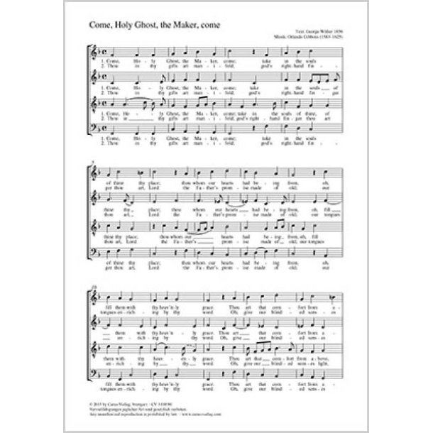 Come, Holy Ghost, the Maker, come : Komm, Heiliger Geist, du Sch&ouml;pfer