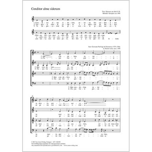 Conditor alme siderum : Gott, heilger Sch&ouml;pfer aller Stern