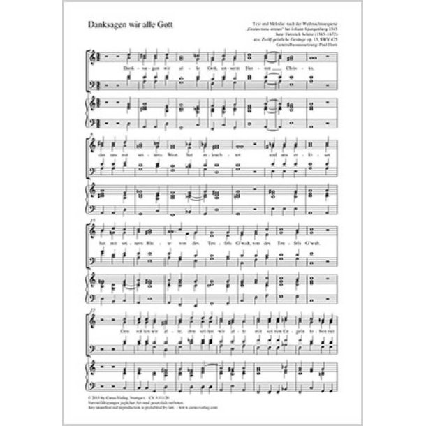 Danksagen wir alle Gott : aus: Zw&ouml;lf geistliche Ges&auml;nge op. 13, SWV 425