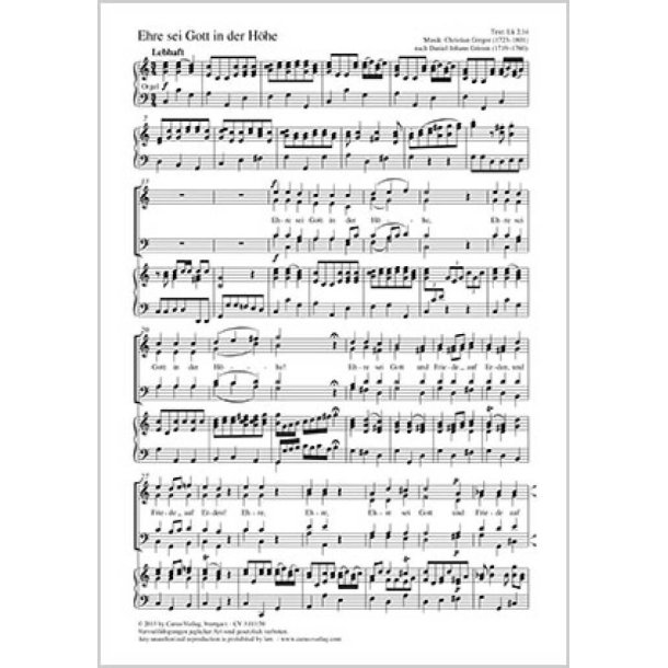 Ehre sei Gott in der H&ouml;he : C-Dur