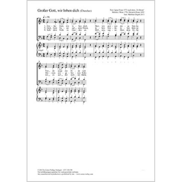 Gro&szlig;er Gott, wir loben dich : &Uuml;berchor