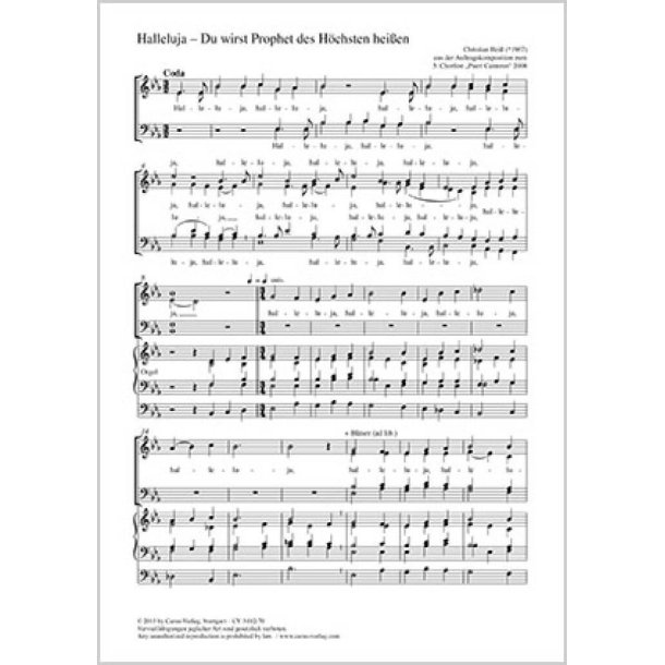 Halleluja - Du wirst Prophet des H&ouml;chsten hei&szlig;en