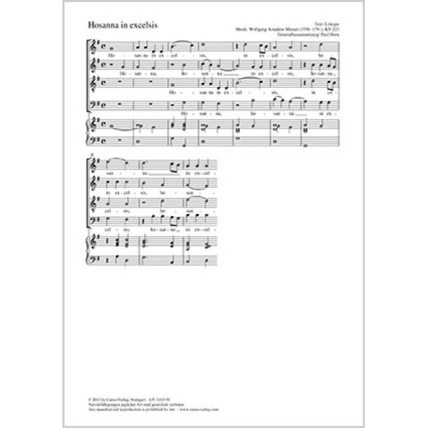 Hosanna in Excelsis : G-Dur