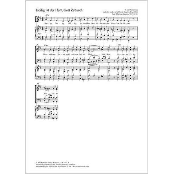 Heilig ist der Herr, Gott Zebaoth : D-Dur