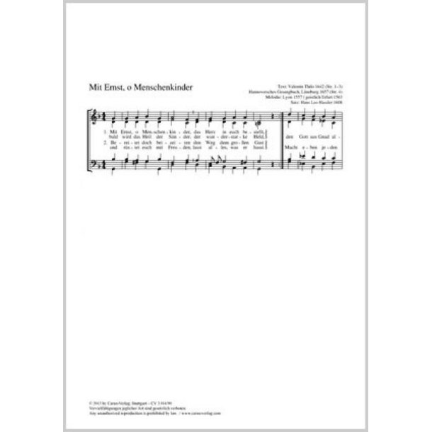 Mit Ernst, o Menschenkinder : dorisch