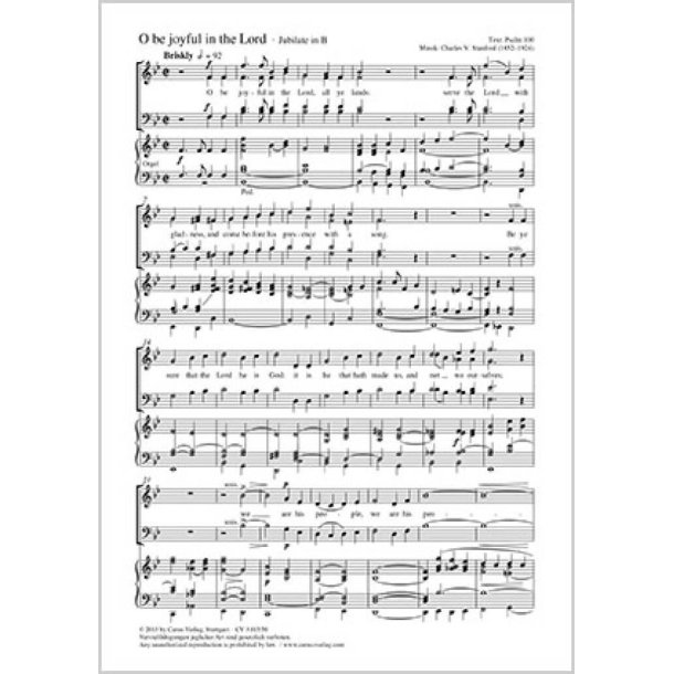 O be joyful in the Lord : Jubilate in B