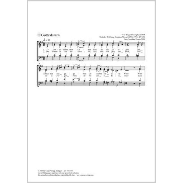 O Gotteslamm : G-Dur