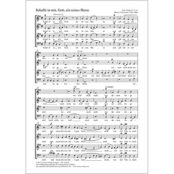 Schaffe in mir, Gott, ein reines Herze : G-Dur