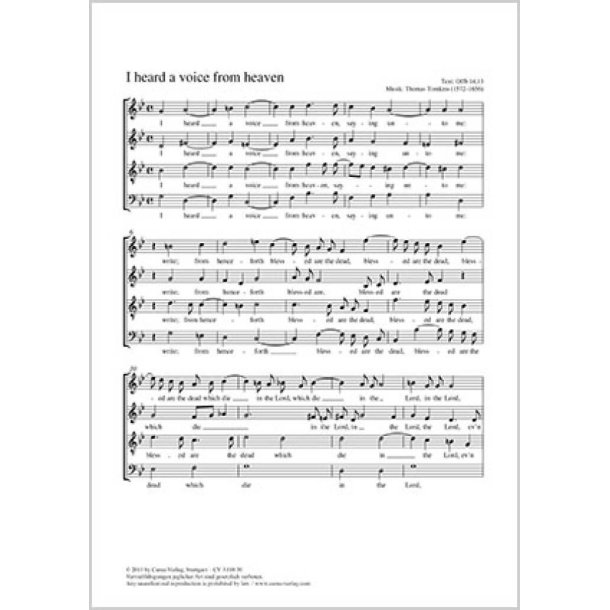 I heard a voice from heaven : g-Moll