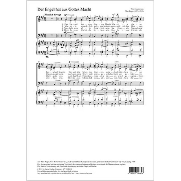 Der Engel hat aus Gottes Macht : aus: Vier Marienlieder