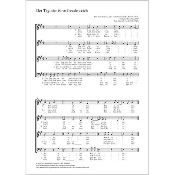 Der Tag, der ist so freudenreich
