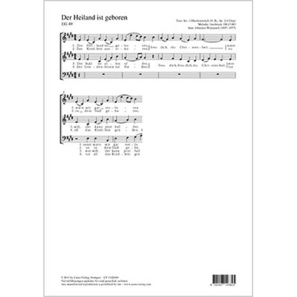 Der Heiland ist geboren : E-Dur