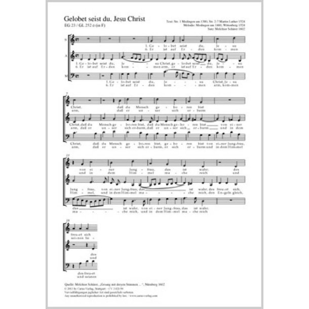 Gelobet seist du, Jesu Christ : aus: Gesang mit dreyen Stimmen
