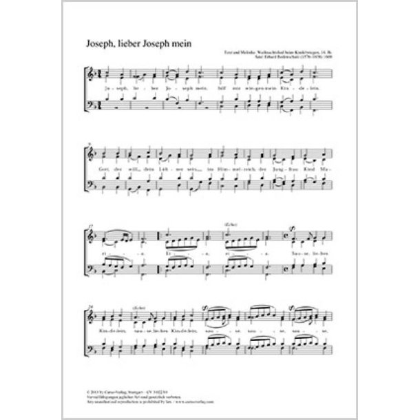 Joseph, lieber Joseph mein : aus: Harmoniae angelicae Cantionum Ecclesiasticarum