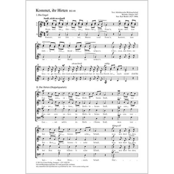 Kommet, ihr Hirten : G-Dur