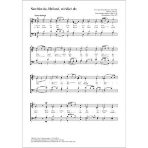 Nun bist du, Heiland, wirklich da : G-Dur