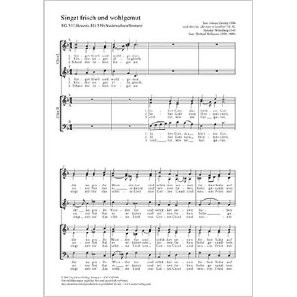 Singet frisch und wohlgemu : F-Dur