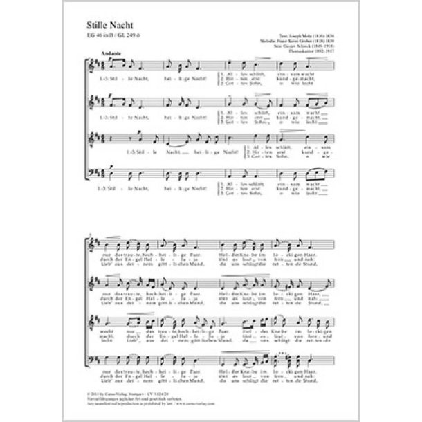 Stille Nacht : D-Dur