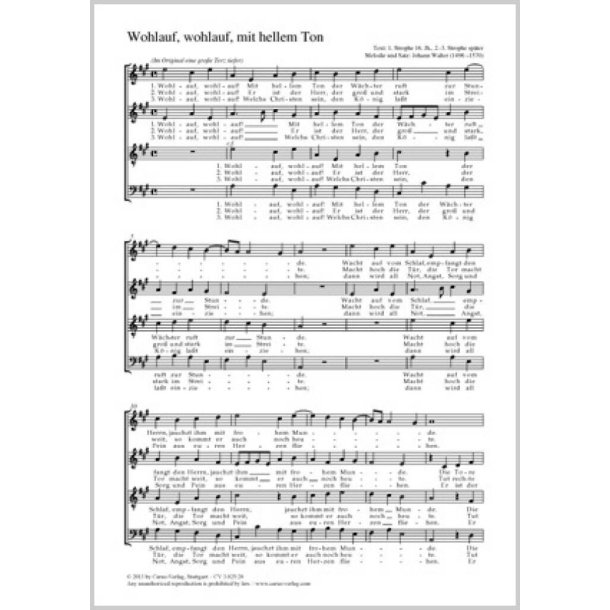 Wohlauf, wohlauf, mit hellem Ton