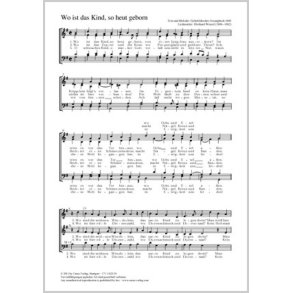Wo ist das Kind, so heut geborn : G-Dur